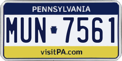 PA license plate MUN7561
