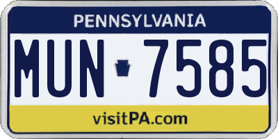 PA license plate MUN7585