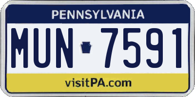 PA license plate MUN7591
