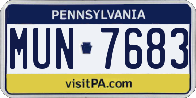 PA license plate MUN7683