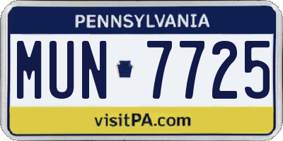 PA license plate MUN7725