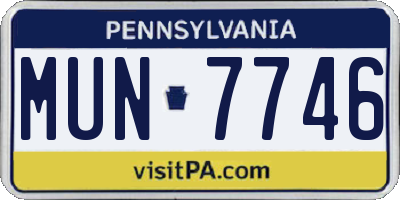 PA license plate MUN7746
