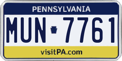 PA license plate MUN7761