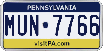 PA license plate MUN7766