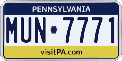 PA license plate MUN7771