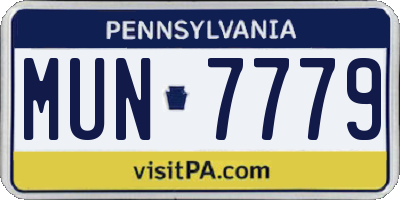 PA license plate MUN7779
