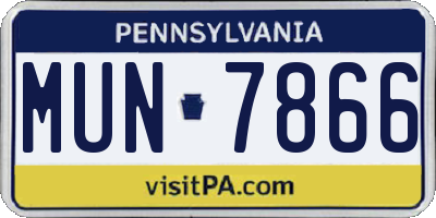 PA license plate MUN7866