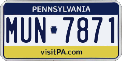 PA license plate MUN7871