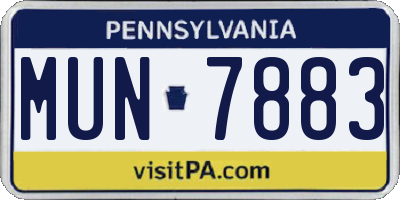 PA license plate MUN7883