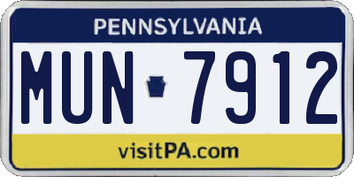 PA license plate MUN7912