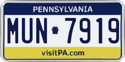 PA license plate MUN7919