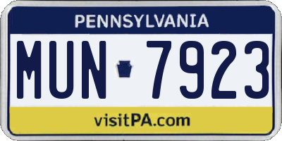 PA license plate MUN7923