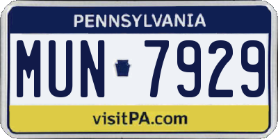 PA license plate MUN7929