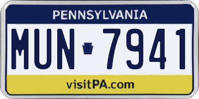 PA license plate MUN7941