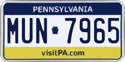 PA license plate MUN7965