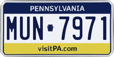 PA license plate MUN7971