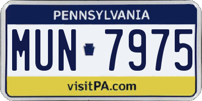 PA license plate MUN7975