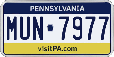 PA license plate MUN7977