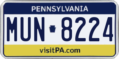 PA license plate MUN8224