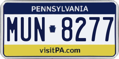 PA license plate MUN8277