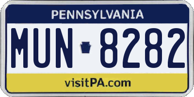PA license plate MUN8282