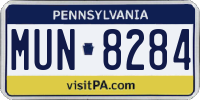 PA license plate MUN8284