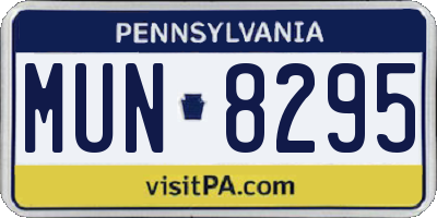 PA license plate MUN8295