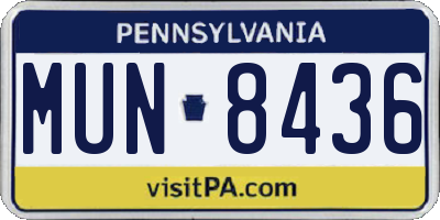 PA license plate MUN8436