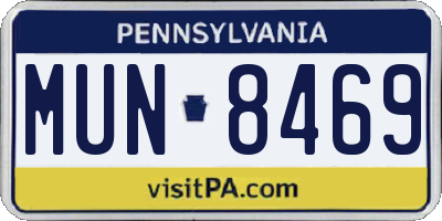PA license plate MUN8469
