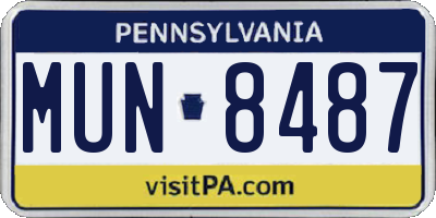 PA license plate MUN8487