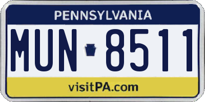 PA license plate MUN8511