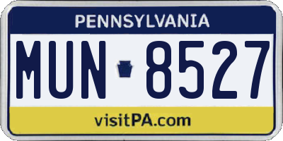 PA license plate MUN8527
