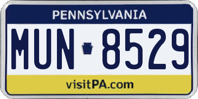 PA license plate MUN8529