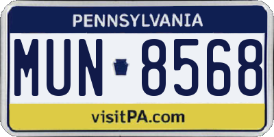 PA license plate MUN8568
