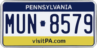PA license plate MUN8579