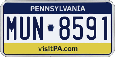 PA license plate MUN8591