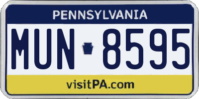 PA license plate MUN8595