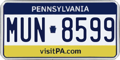 PA license plate MUN8599