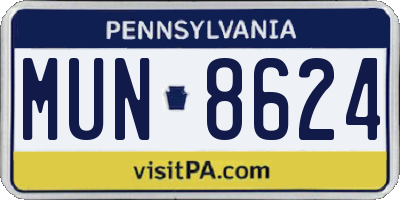 PA license plate MUN8624