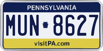 PA license plate MUN8627