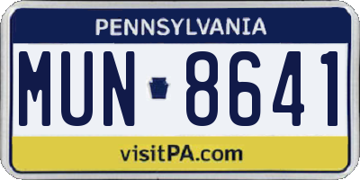 PA license plate MUN8641