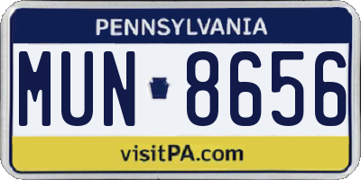 PA license plate MUN8656