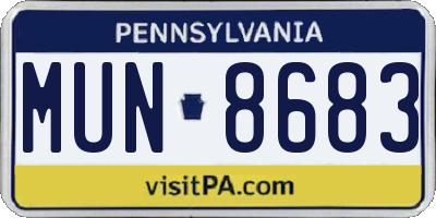 PA license plate MUN8683