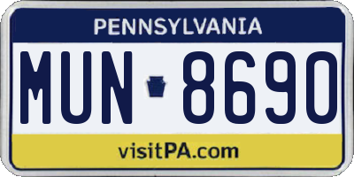 PA license plate MUN8690