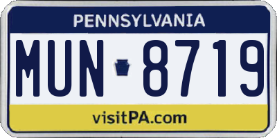 PA license plate MUN8719