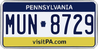 PA license plate MUN8729