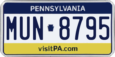 PA license plate MUN8795