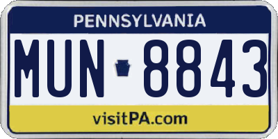 PA license plate MUN8843