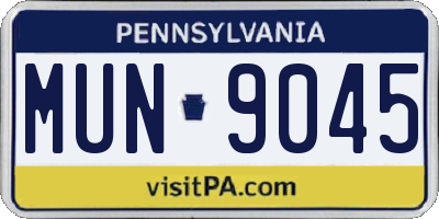 PA license plate MUN9045