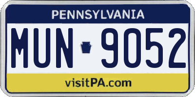 PA license plate MUN9052